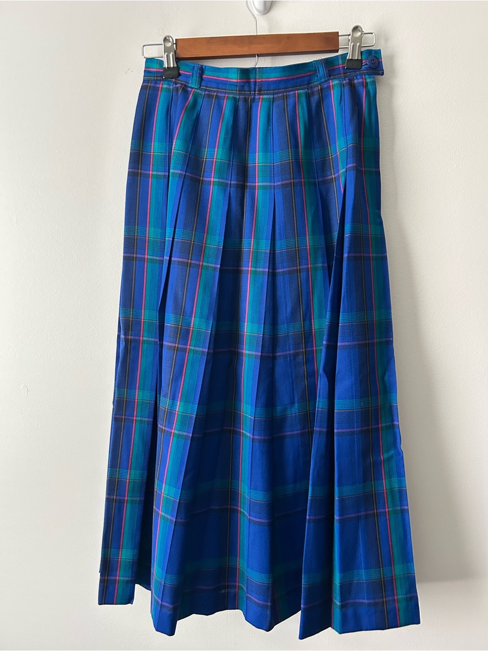 Vintage Pendleton plaid wool midi skirt size 6